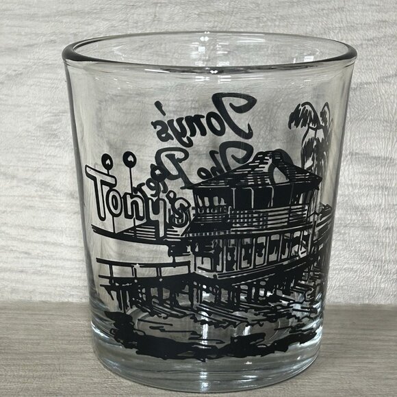 VTG 90s TONYS ON THE PIER Redondo Beach California Cocktail Glasses - Picture 10 of 11